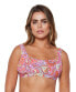 Фото #1 товара Jessica Simpson 300292 Women's Standard Mix & Match Print Bikini top Size S