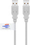 Wentronic USB 2.0 Hi-Speed Cable with USB Certificate - Grey - 3m - 3 m - USB A - USB A - USB 2.0 - 480 Mbit/s - Grey