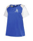 ფოტო #2 პროდუქტის Women's Royal/Gray Los Angeles Dodgers Plus Size Henley T-Shirt