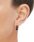 ფოტო #2 პროდუქტის Onyx Graduated Leverback Hoop Earrings in 14k Gold