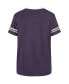 Фото #3 товара Women's Heathered Purple Minnesota Vikings Hollow Bling Piper Luxe V-Neck T-shirt