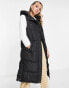 New Look longline padded gilet in black