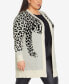 Фото #3 товара Plus Size Lena Leopard Open Front Cardigan Sweater