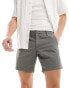 Фото #1 товара ASOS DESIGN slim stretch chino shorts in grey