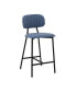 Фото #1 товара Rococo Faux Leather and Metal Counter Height Bar Stool