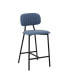 Rococo Faux Leather and Metal Counter Height Bar Stool