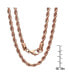 ფოტო #2 პროდუქტის Men's 18k Rose gold Plated Stainless Steel Rope Chain 30" Necklace