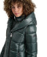 ფოტო #5 პროდუქტის Women's Bibbed Shawl-Collar Packable Shine Puffer Coat