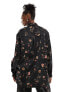 AllSaints Louisa Tanana satin shirt in floral black