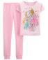 Фото #1 товара Kid 2-Piece Disney Princess 100% Snug Fit Cotton Pajamas 10