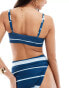 Фото #3 товара ASOS DESIGN Mia crop bikini top in blue stripe