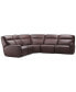 Фото #1 товара Dextan Leather 5-Pc. Sectional with 3 Power Recliners, Created for Macy's