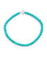 ფოტო #1 პროდუქტის Blue Faceted Stabilized Turquoise Round Gem Stone 10MM Bead Strand Necklace Western Jewelry For Women Silver Plated Clasp 16 Inch