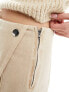 Stradivarius denim wrap skort in stone