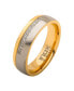 Men's Steel Gold-Tone Plated 11 Piece Clear Diamond Ring