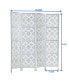 Quarterfoil infused Diamond Design 4-Panel Room Divider, Silver