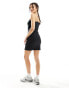 Nike ribbed mini dress in black Черный, XL - фото #4