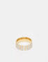 Фото #1 товара ASOS DESIGN waterproof stainless steel band ring with texture in silver and gold tone