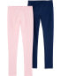 Фото #4 товара Kid 2-Pack Pink & Navy Leggings 14