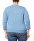 ფოტო #2 პროდუქტის Plus Size Pointelle Knit 3/4-Sleeve Button Front Cardigan