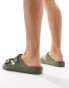 Jack & Jones moulded double strap sandal in khaki