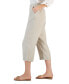 Фото #3 товара Women's 100% Linen Solid Cropped Pull-On Pants, Created for Macy's