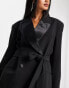 ASOS DESIGN tux belted blazer in black