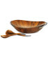 Nambe Braid 20" 3 piece Wood Salad Bowl with Servers