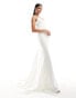 Фото #1 товара YAS Bridal satin maxi cami dress with train in white - WHITE