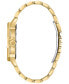 ფოტო #2 პროდუქტის Men's Crystal Accented Gold-Tone Stainless Steel Bracelet Watch 43mm