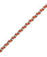 Фото #1 товара Men's Orange Leather Box Link Chain Bracelet in Sterling Silver-Plate