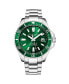 Men's Aquadiver Silver-tone Stainless Steel , Green Dial , 42mm Round Watch