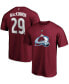 Фото #1 товара Men's Nathan MacKinnon Burgundy Colorado Avalanche Team Authentic Stack Name and Number T-Shirt