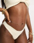 Фото #1 товара Miss Selfridge crinkle V front bikini bottom in cream