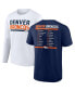 ფოტო #1 პროდუქტის Men's Navy, White Denver Broncos Two-Pack 2023 Schedule T-shirt Combo Set