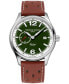 Men's Swiss Automatic Vintage Rally Healey Brown Leather Strap Watch 40mm