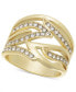 Фото #1 товара Gold-Tone Pave Flame Ring, Created for Macy's