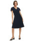 Фото #1 товара Women's Flutter-Sleeve Fit & Flare Dress