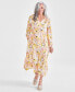 Фото #3 товара Women's Printed Tiered Midi Dress, Regular & Petite, Created for Macy's