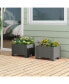 Фото #3 товара 2 Pack Rectangular Planter Box with Drainage Gaps for Front Porch Garden Balcony