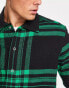 Only & Sons heavyweight check shirt in black and green