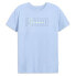 Фото #1 товара Puma Script Logo Crew Neck Short Sleeve T-Shirt Womens Blue Casual Tops 68222920