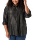 Фото #1 товара Plus Size Metallic-Threaded Amanda Button-Down Collared Shirt