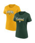 ფოტო #1 პროდუქტის Women's Green, Gold Oakland Athletics Fan T-shirt Combo Set