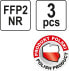 Yato Półmaski filtrujące z zaworem FFP2/KZ 3szt. (YT-74917)