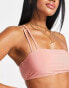 Фото #1 товара NA-KD one shoulder bandeau bikini top in rose