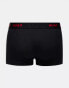 Фото #2 товара Hugo Bodywear red logo wiastband triplet pack trunk in black