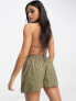 South Beach high waist beach short in khaki