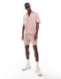 Фото #1 товара ASOS DESIGN midweight knitted cotton shorts co-ord in pink