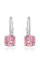 Gentle silver earrings with pink zircons SVLE0620XH2R200